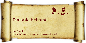 Mocsek Erhard névjegykártya